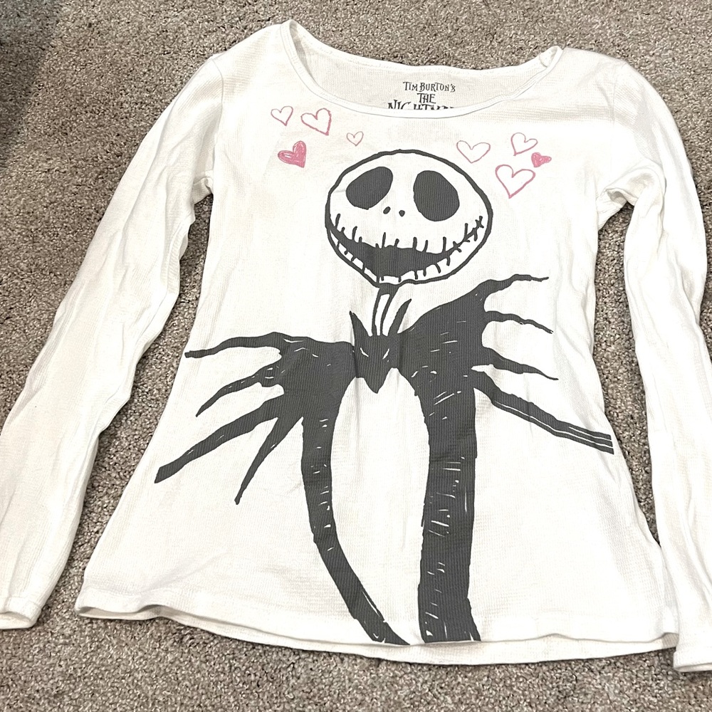 Tim Burtons The Nightmare Before Christmas Waffle Long Sleeve (Large JR)